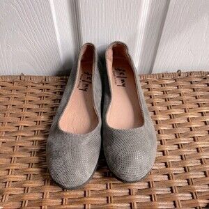 FS/NY French Sole Zeppa Flats Size 7.5M, gray/silver
